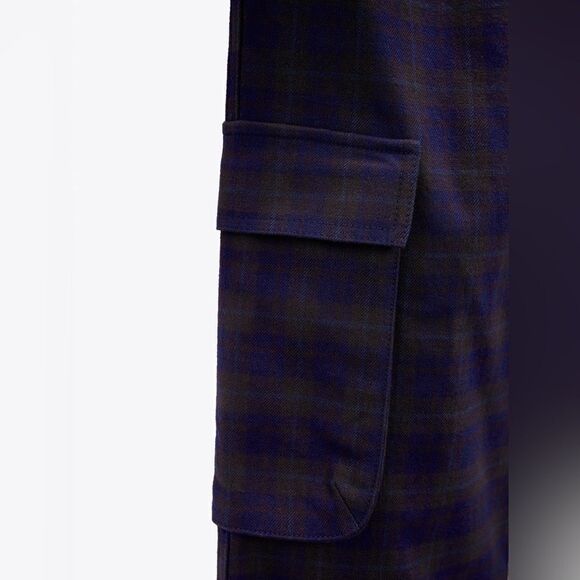 Zara PLAID CARGO PANTS - Picture 4 of 5